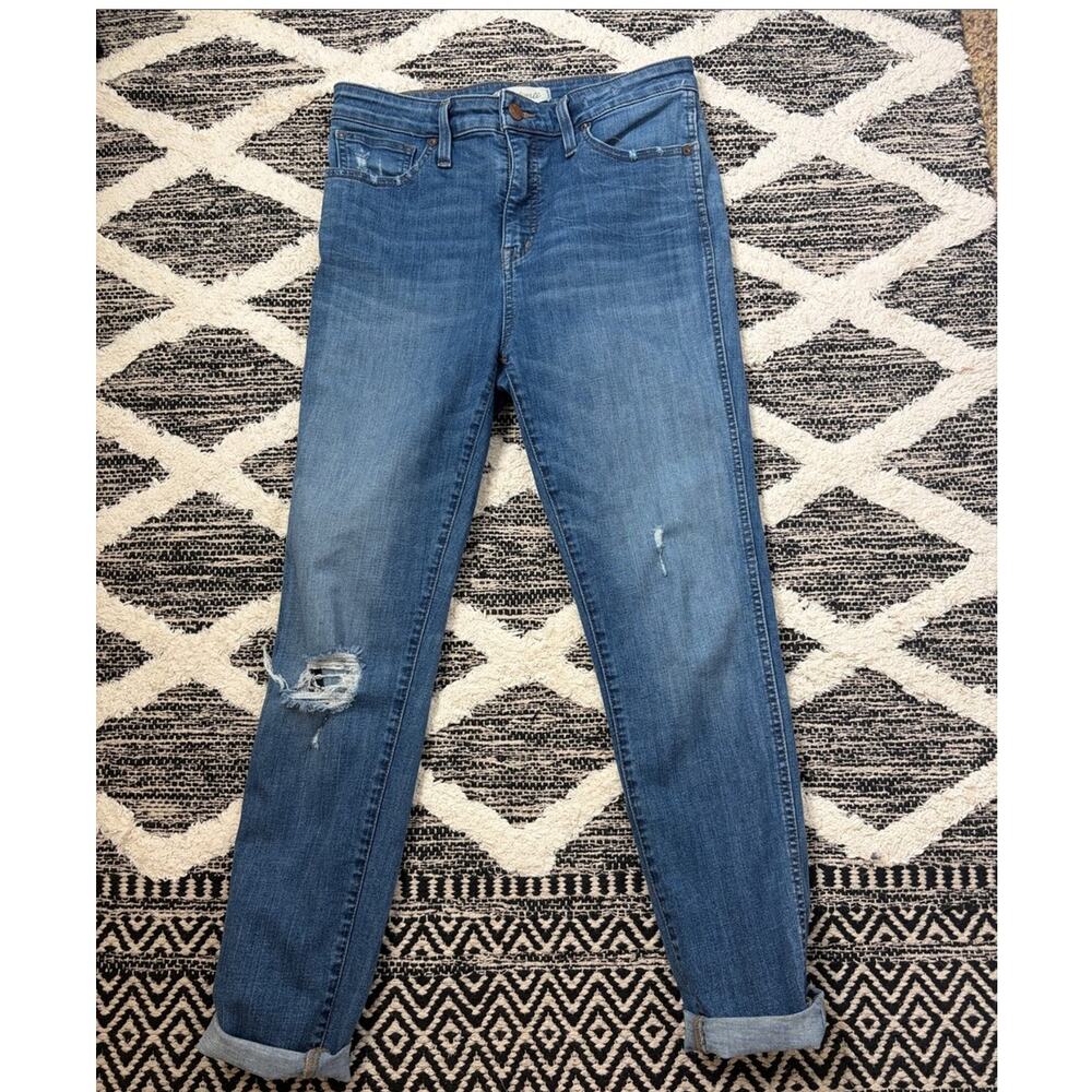 Madewell Curvy High Rise Classic Blue Distressed Women's Jeans size 29